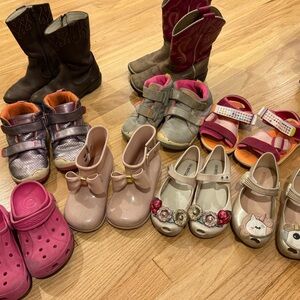Huge lot of shoes Mini Melissa, plae, crocs, Clark’s